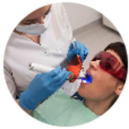 Patient receiving gentle, comfortable dental treatment